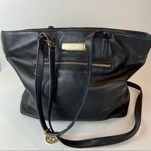 DKNY Soft Black Leather Shoulder Bag Purse Tote